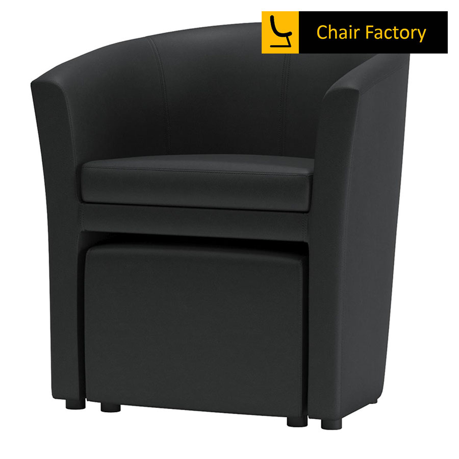 Ansville Black Accent Chair With Ottoman